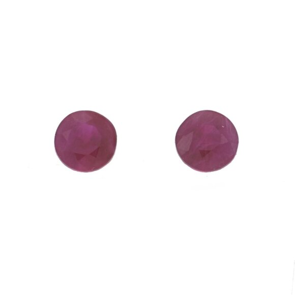 Set of 2 Loose Rubies - Round .63ctw Red Matched Pair